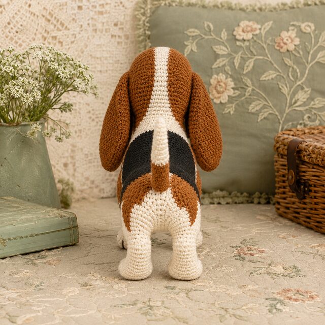 Basset Hound Crochet Pattern PDF | Realistic Tricolor Dog Amigurumi | Digital Download - Image 3