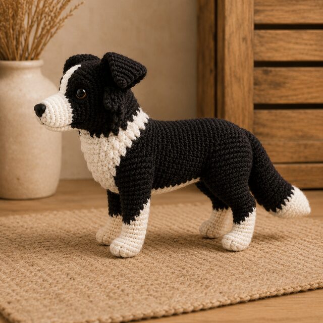 Border Collie Crochet Pattern PDF, Realistic Black White Collie Amigurumi, Detailed Dog Tutorial, Digital Download - Image 2