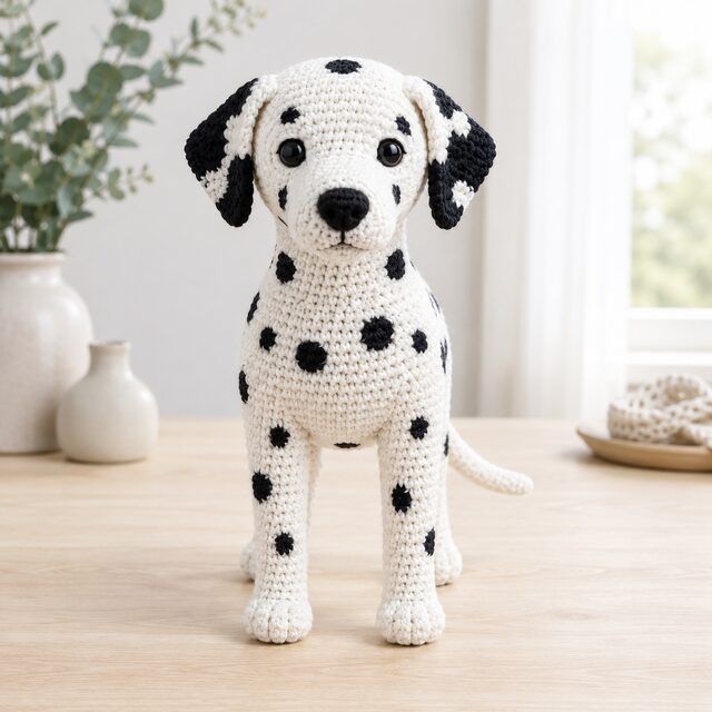 Dalmatian Crochet Pattern PDF, Realistic Spotted Dog Amigurumi, Detailed Puppy Tutorial, Digital Download