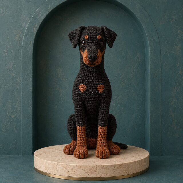 Doberman Pinscher Crochet Pattern - Amigurumi Dog PDF