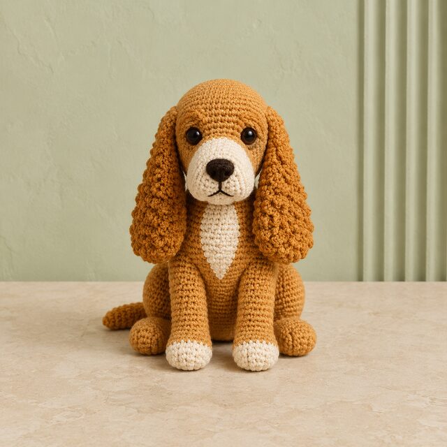 English Cocker Spaniel Crochet Pattern - Amigurumi Dog PDF