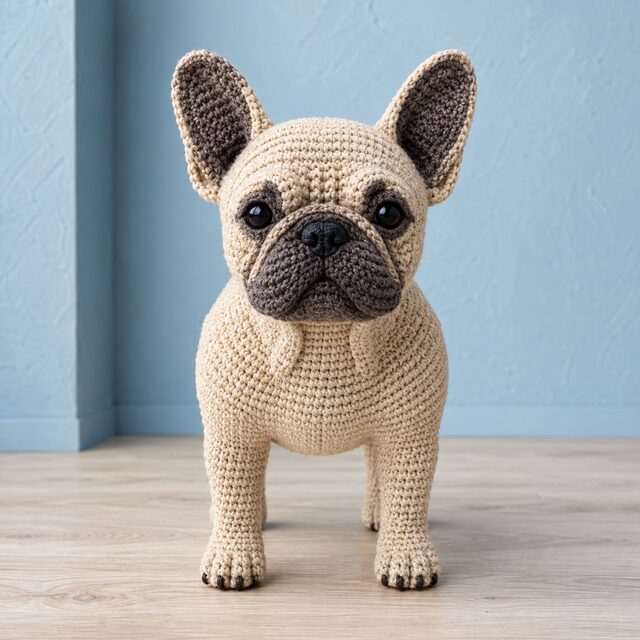 French Bulldog Crochet Pattern PDF, Realistic Frenchie Amigurumi Dog Pattern, Bulldog Crochet Tutorial, Digital Download