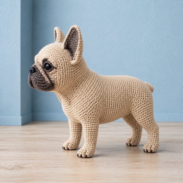 French Bulldog Crochet Pattern PDF, Realistic Frenchie Amigurumi Dog Pattern, Bulldog Crochet Tutorial, Digital Download - Image 2