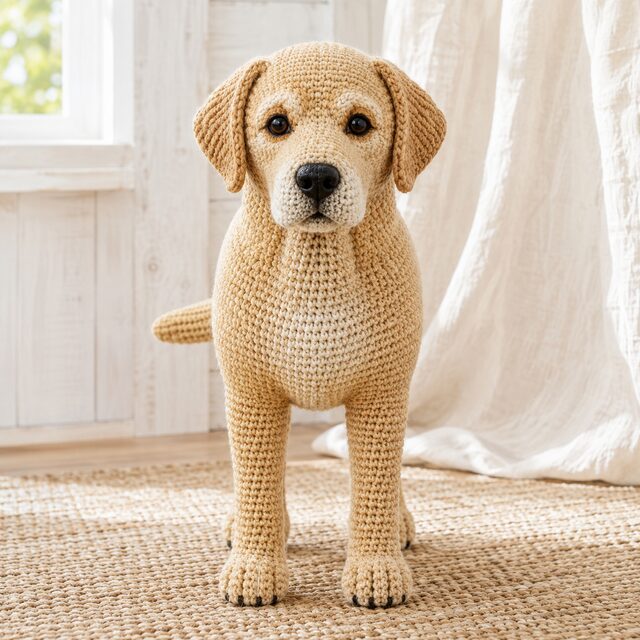 Labrador Retriever Crochet Pattern PDF, Realistic Labrador Amigurumi Dog Pattern, Standing Dog Crochet Tutorial, Digital Download