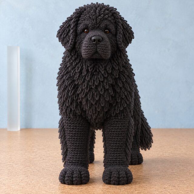 Newfoundland Crochet Pattern, Giant Black Dog Amigurumi PDF, Digital Download