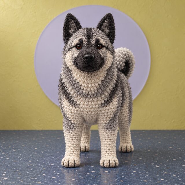Norwegian Elkhound Crochet Pattern, Spitz Dog Amigurumi PDF, Digital Download
