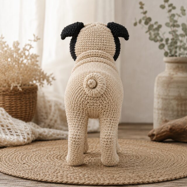 Pug Crochet Pattern PDF, Realistic Fawn Pug Amigurumi Dog, Detailed Curly Tail Tutorial, Digital Download - Image 3