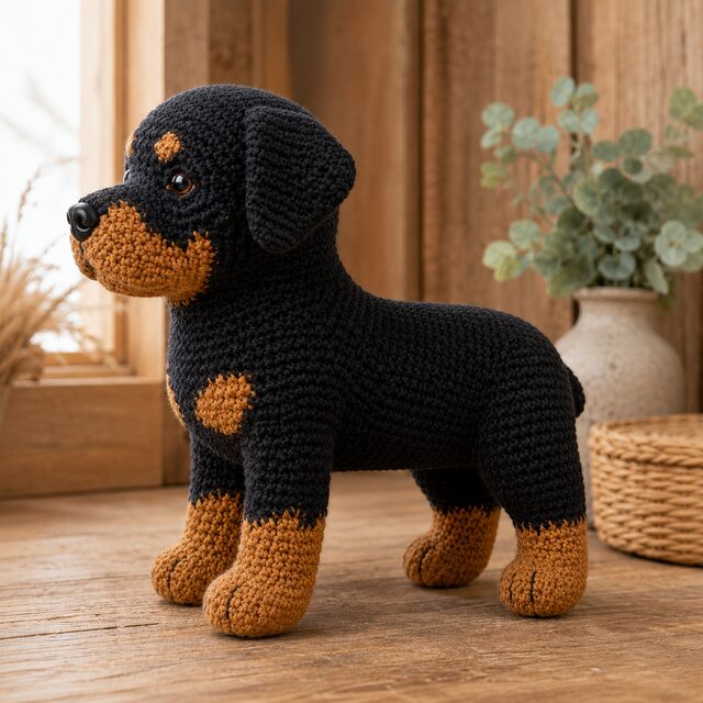 Rottweiler Crochet Pattern PDF, Realistic Dog Amigurumi, Detailed Puppy Tutorial, Digital Download - Image 2