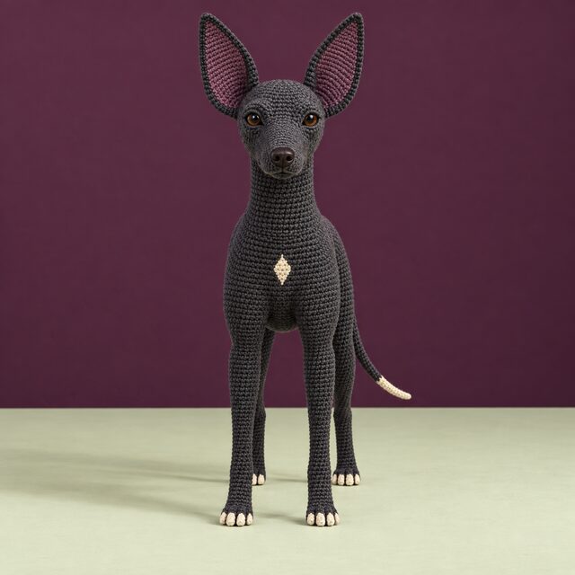 Xoloitzcuintli Crochet Pattern - Mexican Hairless Dog Amigurumi PDF